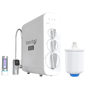 Waterdrop WD-G3P800-W Reverse Osmosis System with WD-PMT Mini Water Pressure Tank, Tankless RO Water Filtration System, 800 GPD Fast Flow, 3:1 Pure to Drain, Smart Faucet, TDS Reduction, Bundle
