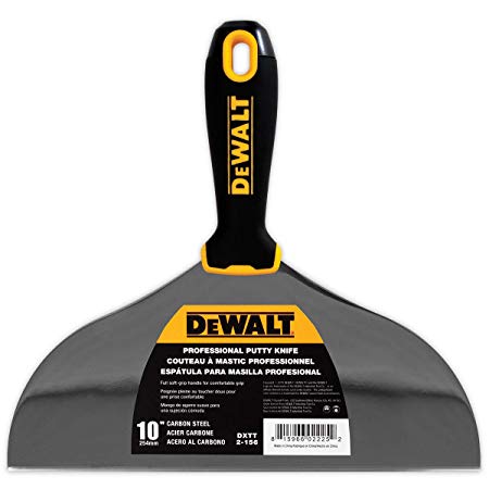 DEWALT 4-Inch Putty Knife | Carbon Steel w/Black Nylon Handle