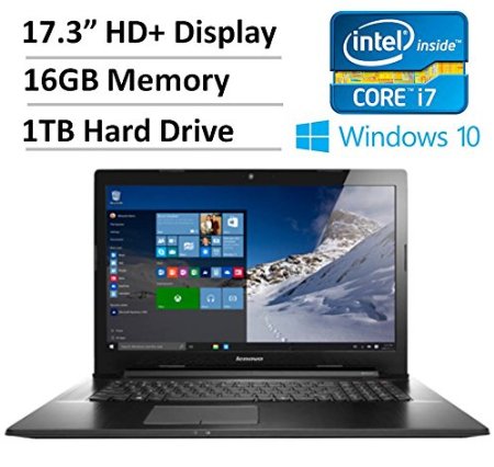 Lenovo IP300 17.3-Inch Laptop (2.5 GHz Intel Core i7 Processor, 16 GB DDR3 SDRAM, 1 TB HDD, Windows 10), Black