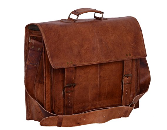 Komal's Passion Leather 16" Sturdy Messenger Bag for Laptop (Fits 14" / 15.6")