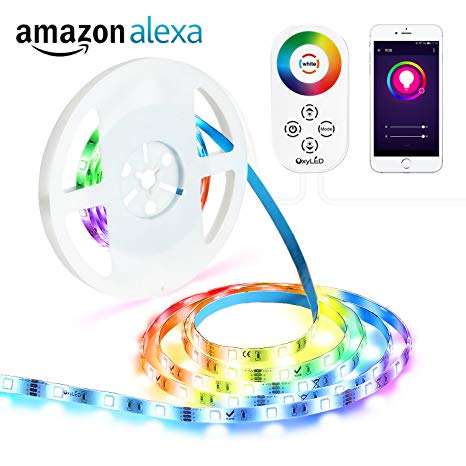 LED Strip Lights, OxyLED 16.4ft 150 LEDs WiFi Wireless Smart Phone Controlled/Alexa Echo Controlled, Waterproof IP65 LED Light Strip Kit LED TV Back Light Strip, Working with Android and iOS System