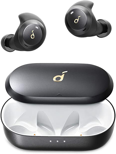 Anker Soundcore Spirit Dot 2 True Wireless Earbuds, Deep Bass, IPX7 Waterproof, Sweatproof, 16H Playtime, Fast Charge, Comfortable AirWings, Bluetooth 5, Mini Sports Earphones, Workout, Gym, Jogging