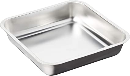 Fox Run 4861 Square Cake Pan, Stainless Steel, Metallic, 8.5 x 8.5 x 1.5 inches