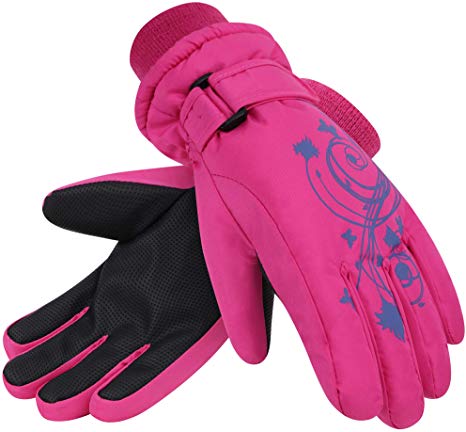 SimpliKids Girl's Waterproof 3M Thinsulate Insulation Ski Snowboard Gloves