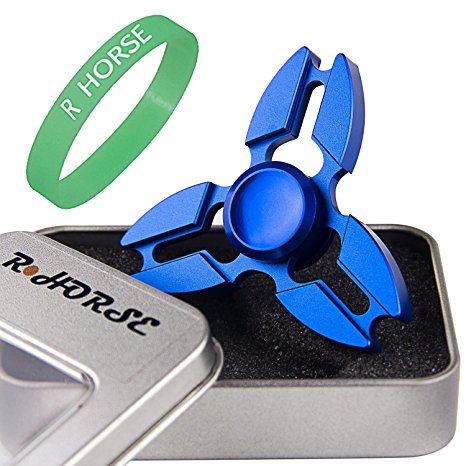 Fidget Hand Spinner, R • HORSE Anti-Anxiety 360 Hand Spinner Fidget Toys Stress Reducer ADHD Anxiety 188 Ball Bearing with Fluorescent Wristband(Included), High Speed 3-5Min  Spins Time