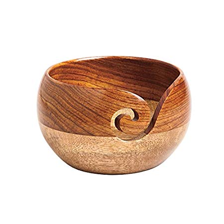 Knit Picks Yarn Bowl (Rosewood and Mango Wood)