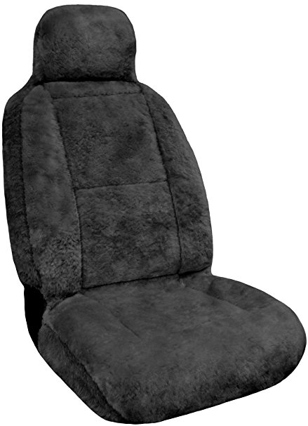 Eurow Sheepskin Seat Cover New XL Design Premium Pelt - Gray