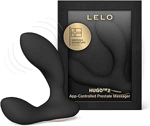 LELO HUGO 2 Prostate Vibrator is Advanced Male Sex Toy with Bluetooth App, Prostate Massager with 16 Settings, Waterproof & Rechargeable Sex Toys for Men, Black