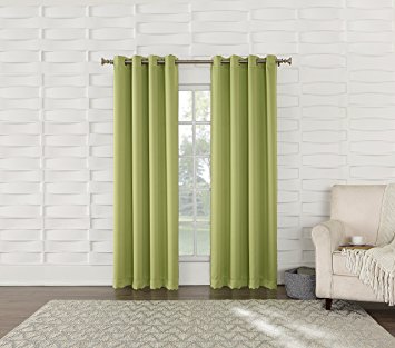 Sun Zero Barrow Energy Efficient Grommet Curtain Panel, 54 x 63 Inch, Lime Green