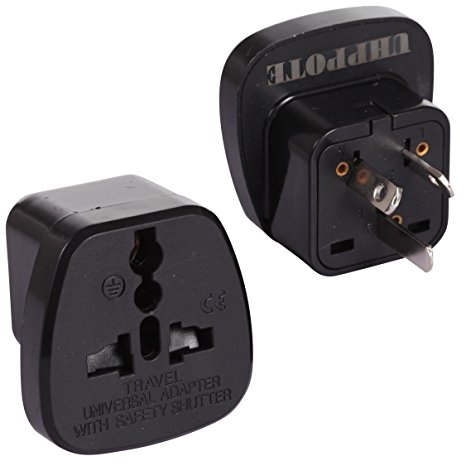 UHPPOTE Type I 3 Pin for Australia China New Zealand Plug Travel Adaptor Adapter Grounded (Pack of 2)