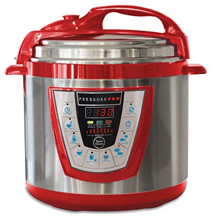 10-in-1 PressurePro 6 Qt Pressure Cooker - Multi-Use Programmable Pressure Cooker, Slow Cooker, Rice Cooker, Steamer, Sauté and Warmer - Red