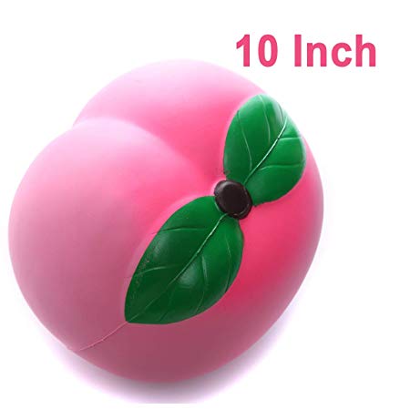 Sinofun 10 Inch Jumbo Peach Squishy Package, Large Fruit Squishies Slow Rising Toys, Birthday Gifts for Boys/Girls/Kids