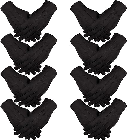 SATINIOR 8 Pairs Nylon Cotton Gloves Costume Uniform Police Parade Gloves Formal Tuxedo Honor Guard Parade for Women Men