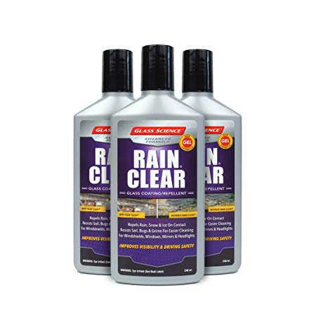 Rain Clear Windshield Water Repellent Gel 3 pack from Glass Science