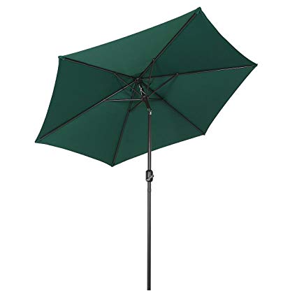 Sekey® 9ft / 2.7m Garden Parasol Umbrella Outdoor Sun Shade for Patio/Beach/Pool Umbrellas with Winding Crank & Tilt Function Sunscreen UV50  Green