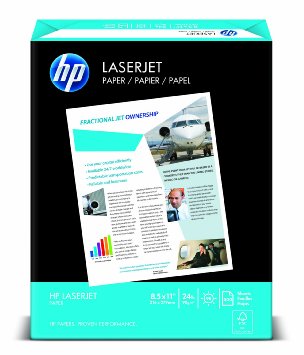 HP Paper, LaserJet Poly Wrap , 24Lb, 8.5x11, letter, 98 Bright, 500 Sheets / 1 Ream (115400R), Made In The USA