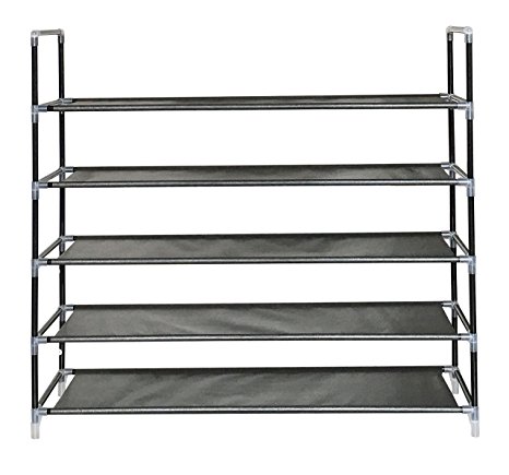 Sodynee® 25 Pairs Shoe Rack Shoe Tower Shelf Storage Organizer Stand Cabinet Bench Stackable - Easy to Assemble - No Tools Required, Black