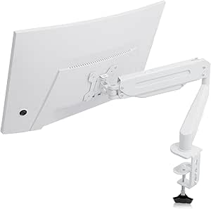 suptek Monitor Halterung für 17-27 Zoll Bildschirm Gasfeder Monitor Arm Höhenverstellbar Monitorhalterung 360° Drehbar Monitor Stand Max 6Kg Vesa 75x75 / 100x100, Bildschirmhalterung Weiß(MD8W)