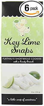 Flathau's Fine Foods Key Lime Snaps, 8-Ounce Boxes (Pack of 6)