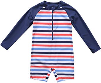 ATTRACO Baby Boys Girls' Short Sleeve Rash Guard Swimsuit Sunsuit 1 Piece UPF 50