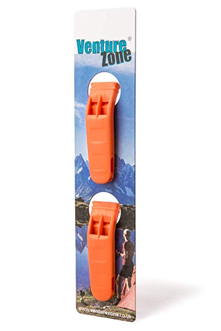 VentureZone Orange Safety Whistle - Twin Pack
