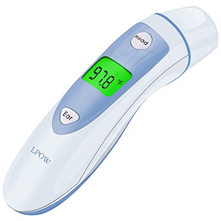 Baby Thermometer, Digital Medical Forehead and Ear Thermometer for Fever, LPOW Instant Accurate Reading Infant Infrared Temporal Thermometer for Toddlers, Kids and Adults