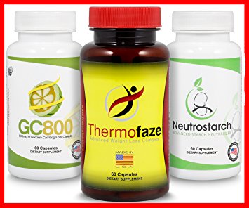 BEST Fat Burner Combo Pack | Natural Fat Burner, Appetite Suppressant, Metabolism Booster And Energy Enchancer For Women And Men | Patented Starch & Carb Blocker (Thermofaze Bundle - 2 Month Supply)