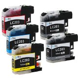 LxTek Compatible Ink Cartridge Replacement For Brother LC203 LC203XL XL 2 Black  1 Cyan  1 Magenta  1 Yellow High Yield Use For Brother MFC-J480DW MFC-J485DW MFC-J5520DW MFC-J5620DW Printer