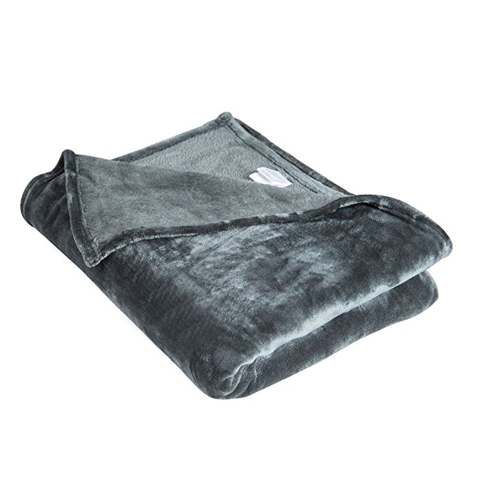 Matthem All Season Ultra Soft Plush Velvet Bed Throw Blanket-Cozy and Warm (59x79Inch,Grey)