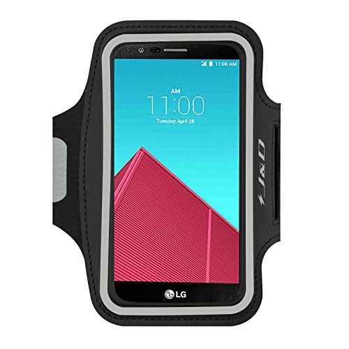 LG G4 Armband, J&D Sports Armband for LG G4, Key holder Slot, Perfect Earphone Connection while Workout Running Armband For LG G4 [Lifetime Hassle-Free Warranty] (Black)