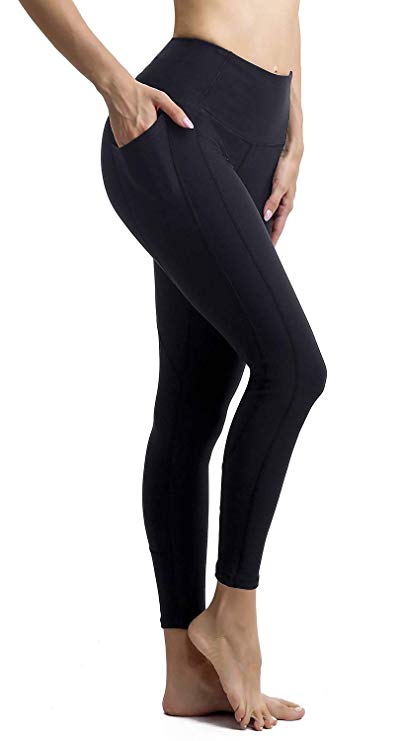 Persit Women's High Waist Yoga Pants with 2 Pockets, Non See-Through Tummy Control 4 Way Stretch Yoga Leggings