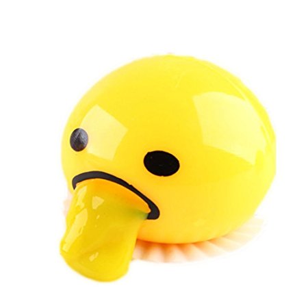 Stress Toys,YSBER Novelty Gag egg Toys Squeezed Vomiting & Sucking Gudetama Relief Toy
