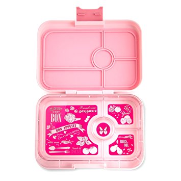 YUMBOX TAPAS Larger Size (Amalfi Pink) Leakproof Bento lunch box for Adults, Teens & Pre-teens. Over 4 cups food volume.