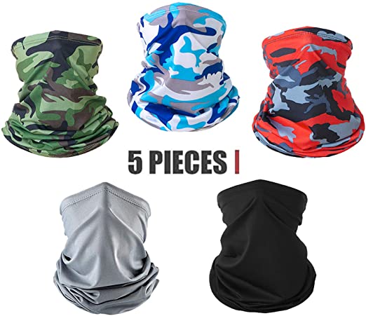 Neck Gaiter Face Mask Dust for Men Women Sun UV Protection Cool Bandana Washable Reusable Face Scarf Fishing Hunting Cycling Sports
