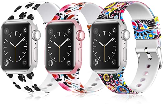 Greatfine Sport Band Compatible for Apple Watch Band 38mm 42mm 40mm 44mm,Soft Silicone Strap Replacement iWatch Bands Compatible with Apple Watch Series 5 4 3 2 1