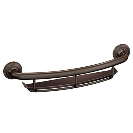 Moeai #Moen R2356DOWB BR &Nameinternal Home Care 16 inch Grab bar with Shelf, Oil Rubbed Bronze