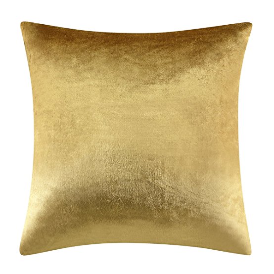 Luxury Shinny Velvet Silver Grey Decorative Throw Pillow Cushion Cover (20x20inch(50x50cm), Gold)