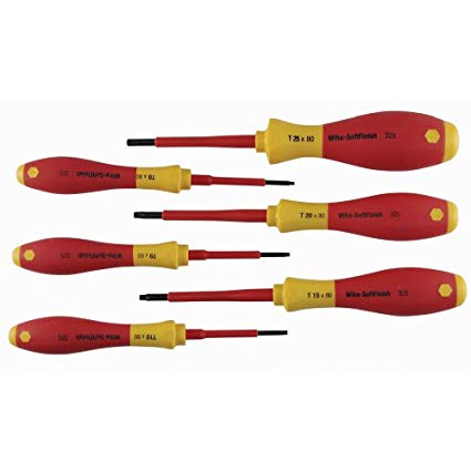 Wiha 32590 Torx Screwdriver Set With SoftFinish Handle, 1000 Volt, 6 Piece