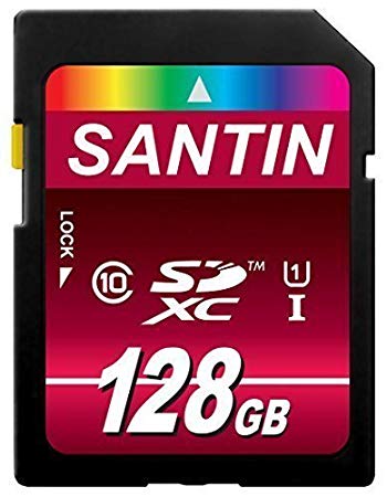 SANTIN@ 128GB SDXC Class 10 UHS-1 Flash Memory Card Up to 60MB/s