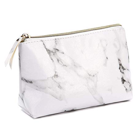 Marble makeup bag,LKE Cosmetic Display Cases Waterproof Marble travel Cases Portable makeup bags Makeup Organizers(8.66"x6.3"x2.36")（Marble makeup bags）