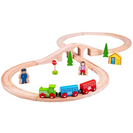 Bigjigs Rail Wooden Figure of Eight Train Play Set with Accessories