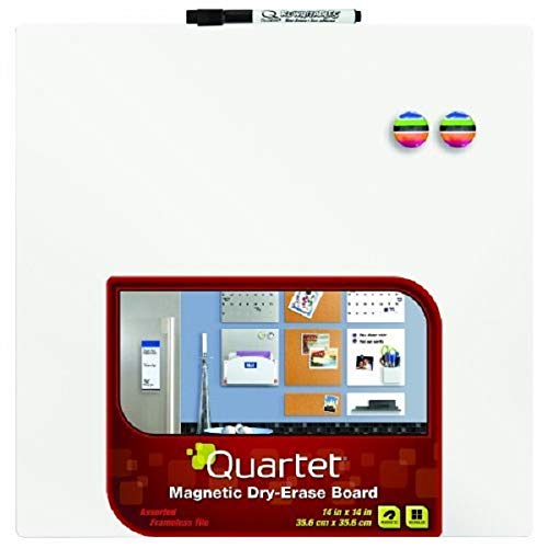 Quartet Magnetic Dry-Erase Board Tile, 14 x 14 Inches, Frameless, White Surface (85402-WT)