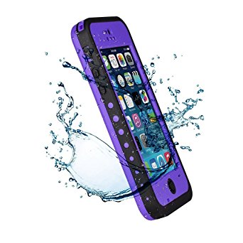 iPhone 5c Waterproof Case, Tomplus Waterproof, Dust Proof, Snow Proof, Shock Proof Case with Touched Transparent Screen Protector, Heavy Duty Protective Carrying Cover Case for Iphone 5c (purple)