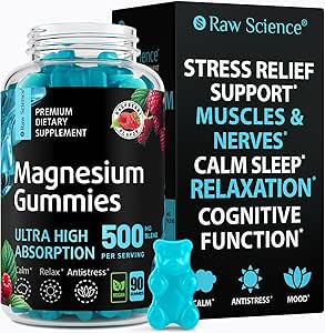 Magnesium Gummies for Adults - Calm Magnesium Complex 500 mg - Magnesium Citrate, Malate, Taurate & Oxide - Magnesium Supplement for Sleep, Muscle Relaxation and Legs Cramp Defense - 90 Vegan Gummies