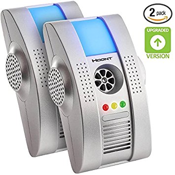 Hoont 2 Pack Plug-in Electronic Total Pest Eliminator   Night Light - Eliminates Insects and Rodents [UPGRADED VERSION]