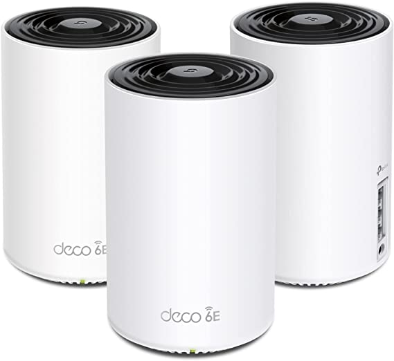 TP-Link Deco AXE5400 Tri-Band WiFi 6E Mesh System(Deco XE75) - Covers up to 7200 Sq.Ft, Replaces WiFi Router and Extender, AI-Driven Mesh, New 6GHz Band, 3-Pack