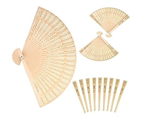 Forsun Sandalwood Fan (Set of 50 pcs) - Baby Shower Gifts & Wedding Favors