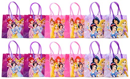 Disney Princess Party Favor Goodie Gift Bag - 6" Small Size (12 Packs)