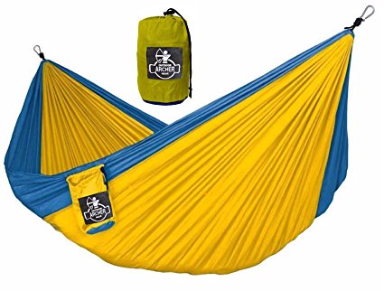 Archer OG Lightweight Single Nest Parachute Camping Hammock - Ropes & Carabiners Included