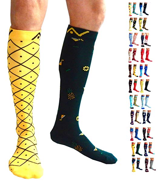 A-Swift Compression Socks (1 pair) For Women & Men - Mismatched & Fun